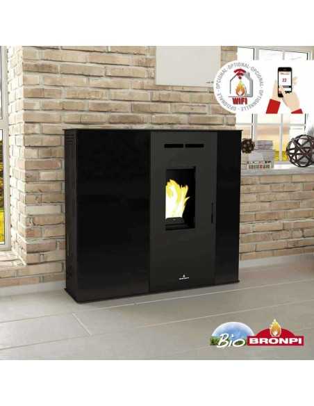 Estufa De Pellet BRONPI Lupe 9 Kw Extraplana | Hogar Cahersa