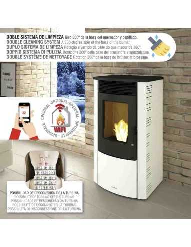 Estufa de Pellet BRONPI ABRIL 11 KW Marfil Extra