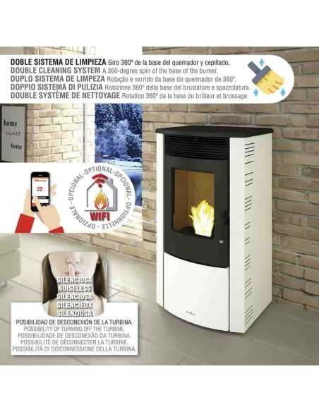Estufa de Pellet BRONPI ABRIL 11 KW Marfil Extra