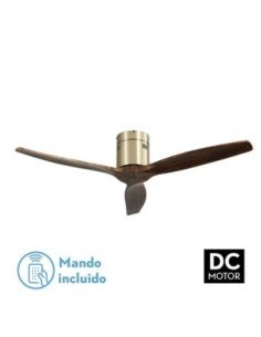 Ventilador DC AGUILON CUERO 3 ASPAS ROBLE 5 VELOCIDADES
