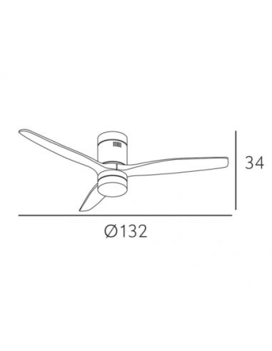 Ventilador 20W DC AGUILON MARRON 3 ASPAS ROBLE 6