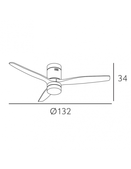 Ventilador 20W DC AGUILON NIQUEL 3 ASPAS Haya 6 VELOCIDADES