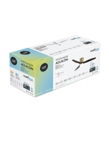 Ventilador 20W DC AGUILON CUERO 3 ASPAS ROBLE 6 VELOCIDADES