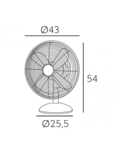 Ventilador Sobremesa PALICROMO 50W 3VEL 43 |Eficiencia Compacta |Cahersa