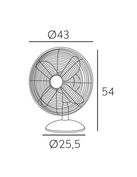 Ventilador Sobremesa PALICROMO 50W 3VEL 43 |Eficiencia Compacta |Cahersa