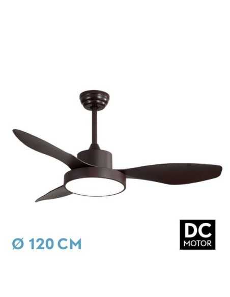 Ventilador DC HayaTE 48W 4080LM MARRON 3 ASP