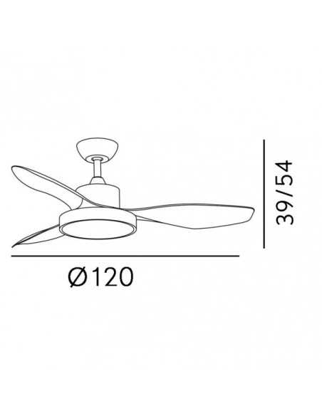 Ventilador DC HayaTE 48W 4080LM NIQ/Haya 3 ASP