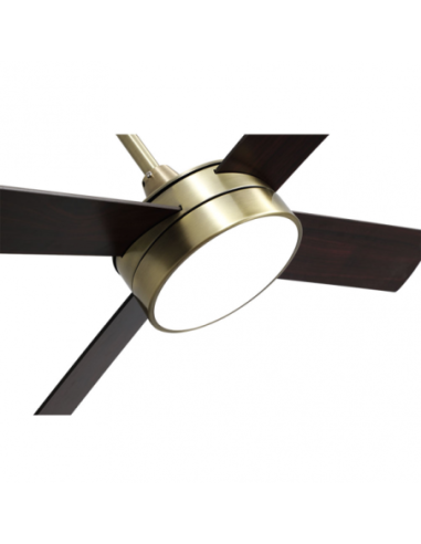 Ventilador DC NEVERY 26W CUERO 4 ASPAS ROBLE/NOGAL