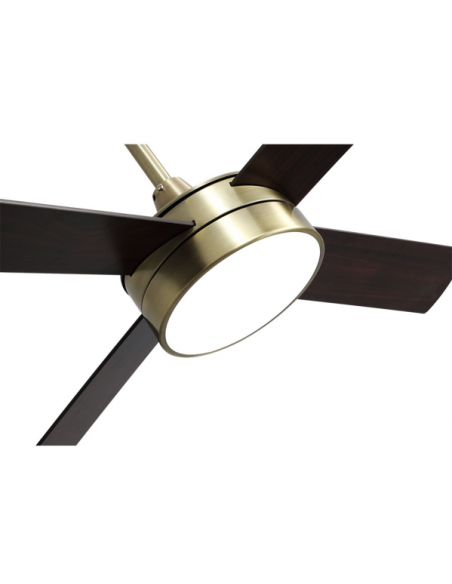 Ventilador DC NEVERY 26W CUERO 4 ASPAS ROBLE/NOGAL