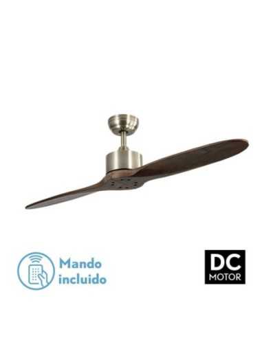 Ventilador DC LESTE CUERO 2 ASPAS ROBLE SIN LUZ