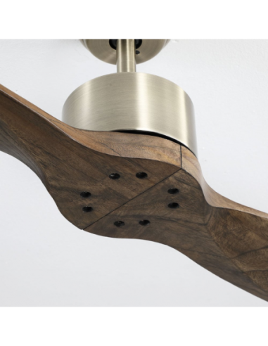 Ventilador DC LESTE CUERO 2 ASPAS ROBLE SIN LUZ