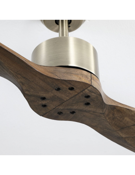Ventilador DC LESTE CUERO 2 ASPAS ROBLE SIN LUZ