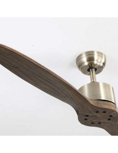 Ventilador DC LESTE CUERO 2 ASPAS ROBLE SIN LUZ