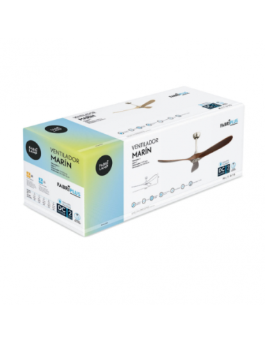 Ventilador DC MARIN NIQUEL 3 ASPAS ROBLE SIN