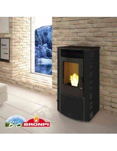 Estufa de Pellet BRONPI ABRIL Negra Extra 11 KW