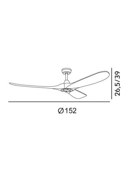 Ventilador DC MARIN NIQUEL 3 ASPAS Haya SIN LUZ