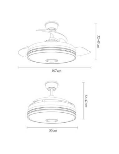 Ventilador DC MATANUSKA 72W 6120LM Blanco BLUETHOOTH