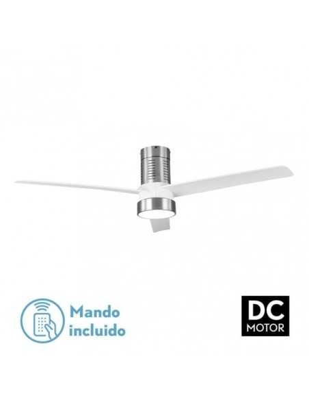 Ventilador DC TEO 24W 2950LM NIQUEL 3ASP BLANCAS