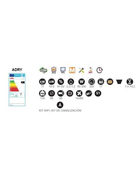 Estufa De Pellet BRONPI Adry 11kw Negra Extr | Hogar Cahersa