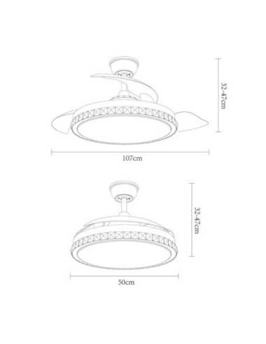 Ventilador BILIKU 72W 6120LM NIQUEL 3ASP.DESP.108D
