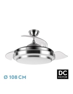 Ventilador DC IBE 72W 6120LM NIQUEL 3 ASP.DESP.