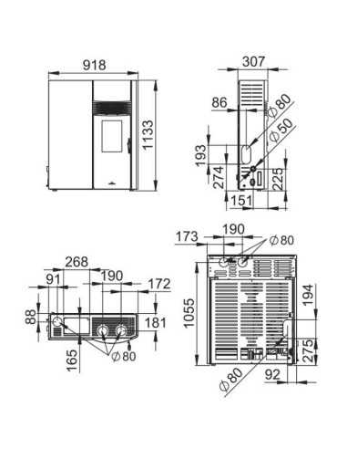 Estufa De Pellet BRONPI Adry 11kw Negra Extr | Hogar Cahersa