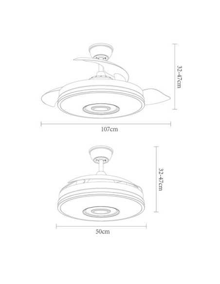 Ventilador DC NOTO 72W 6120LM CROMO 3ASP.DESP.108D