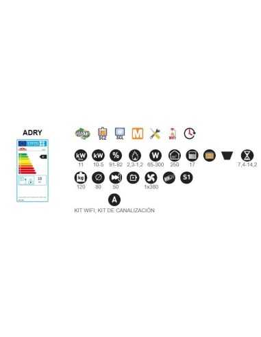 Estufa De Pellet BRONPI Adry 11kw Marfil Ext | Hogar Cahersa