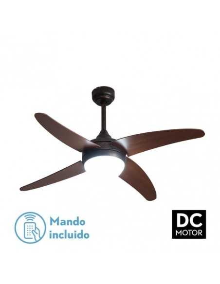 Ventilador 2XE27 DC KLOD RUSTICO/NOGAL 4 ASP.6