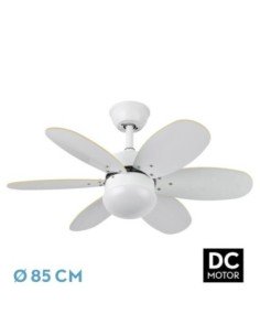 Ventilador DC ALVES 2XE27 Blanco CON 6 ASPAS
