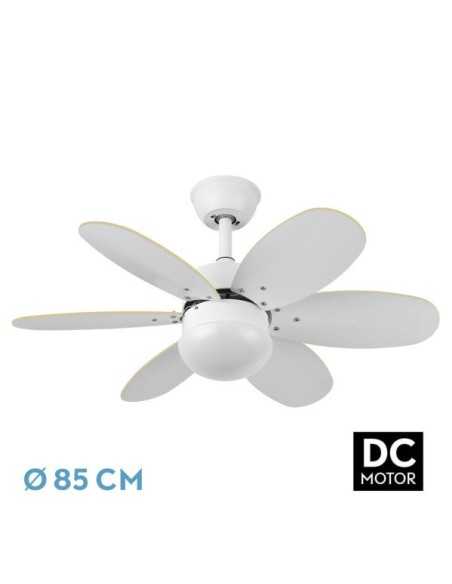 Ventilador DC ALVES 2XE27 Blanco CON 6 ASPAS
