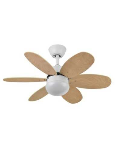 Ventilador DC ALVES 2XE27 Blanco CON 6 ASPAS