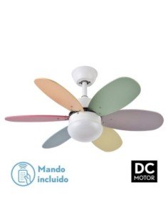 Ventilador DC ALVES 2XE27 Blanco 6 ASPAS REV.