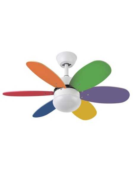 Ventilador DC ALVES 2XE27 Blanco 6 ASPAS REV.