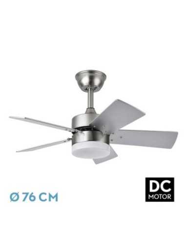 Ventilador DC MARTA 36W NIQUEL 5 ASPAS REV. Haya/PLATA