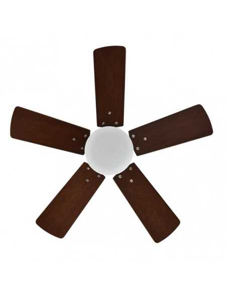 Ventilador DC MARTA 36W CUERO 5 ASPAS REV. CEREZO/NOGAL