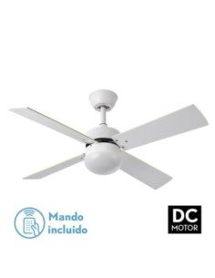 Ventilador DC SOFIA 2XE27 Blanco 4 ASPAS REV.BLANCA/Haya