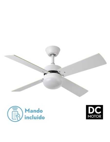 Ventilador DC SOFIA 2XE27 Blanco 4 ASPAS REV.BLANCA/Haya