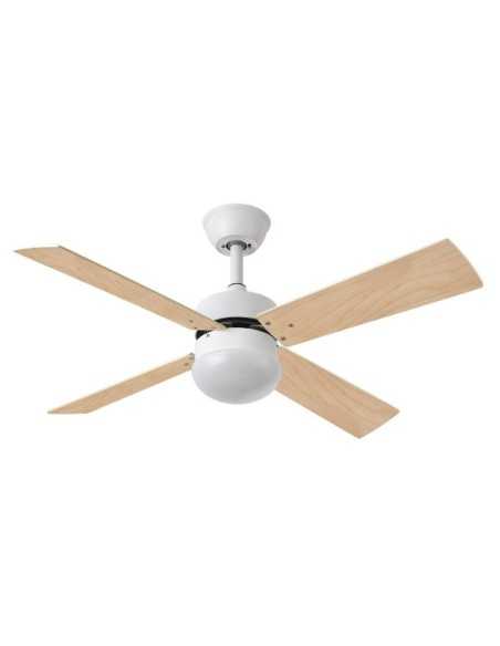 Ventilador DC SOFIA 2XE27 Blanco 4 ASPAS REV.BLANCA/Haya