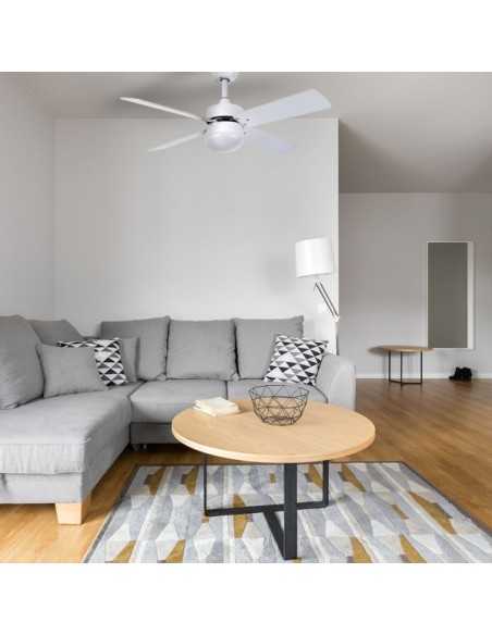 Ventilador DC SOFIA 2XE27 Blanco 4 ASPAS REV.BLANCA/Haya