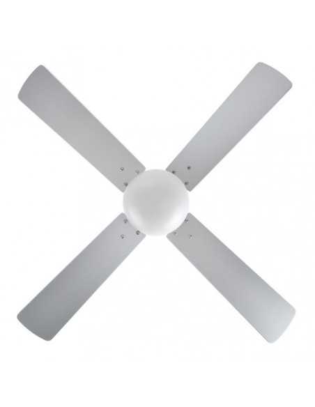 Ventilador DC SOFIA 2XE27 NIQUEL 4 ASPAS REV.Haya/PLATA