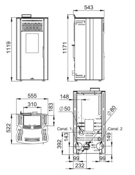 Estufa De Pellet BRONPI Coral- Nc 15 Kw Plat | Hogar Cahersa