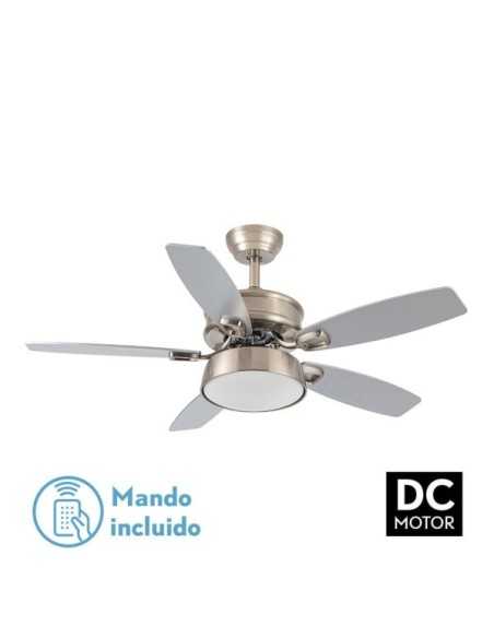 Ventilador 30W DC BRAW NIQUEL 5 ASPAS PLATA/Haya