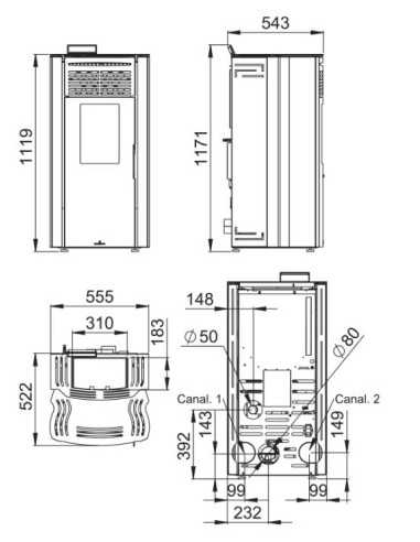 Estufa De Pellet BRONPI Coral- Nc 15 Kw Marf | Hogar Cahersa