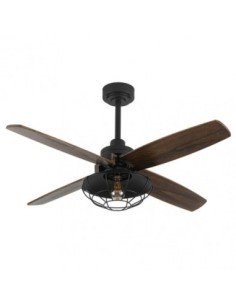 Ventilador DC AQUILO Negro 1XE27 4ASP ROBLE 6VELOC 2