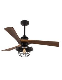 Ventilador DC VULTURNO Negro 1XE27 3 ASPAS ROBLE 2