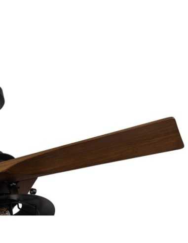 Ventilador DC VULTURNO Negro 1XE27 3 ASPAS ROBLE