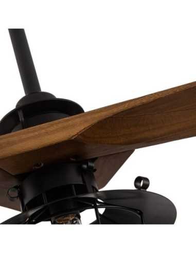 Ventilador DC VULTURNO Negro 1XE27 3 ASPAS ROBLE