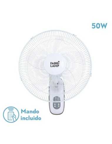 Ventilador de Pared CUTA Blanco 50W con Mando | Ferretería CAHERSA