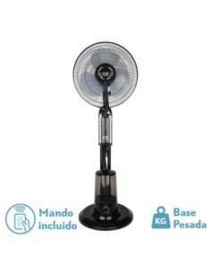 Ventilador de Pie TROMBA Negro 3 VEL 80W NEBULIZADOR